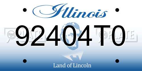 92404T0 Illinois License Plate