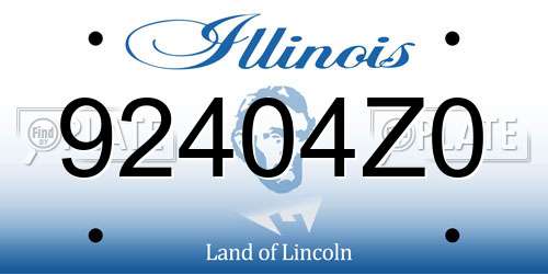 92404Z0 Illinois License Plate