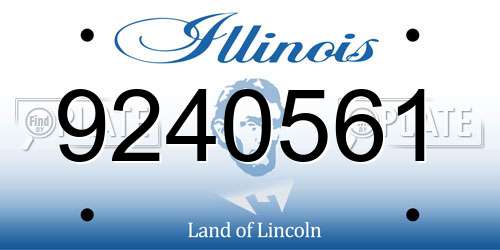 9240561 Illinois License Plate