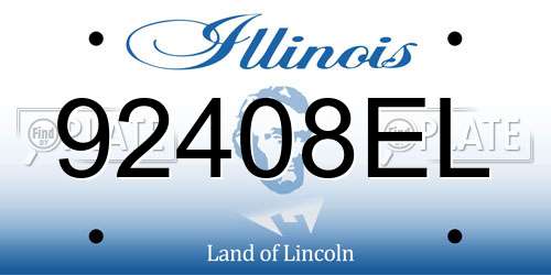 92408EL Illinois License Plate