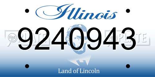 9240943 Illinois License Plate