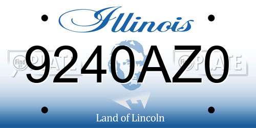 9240AZ0 Illinois License Plate