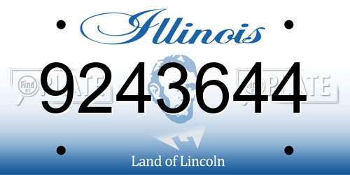 9243644 Illinois License Plate