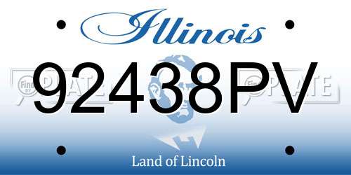 92438PV Illinois License Plate