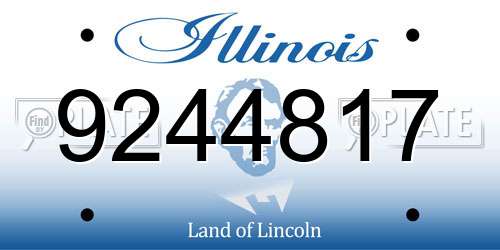 9244817 Illinois License Plate
