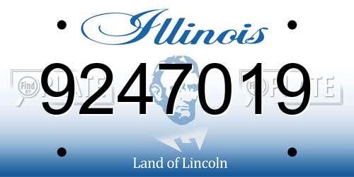 9247019 Illinois License Plate