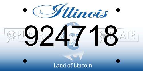 924718 Illinois License Plate