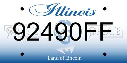 92490FF Illinois License Plate