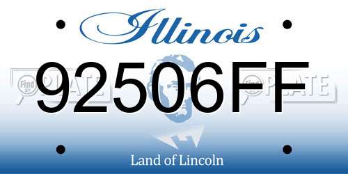 92506FF Illinois License Plate
