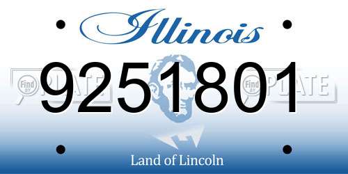 9251801 Illinois License Plate