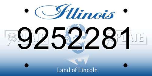 9252281 Illinois License Plate
