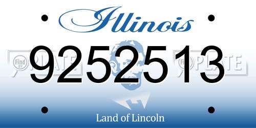 9252513 Illinois License Plate