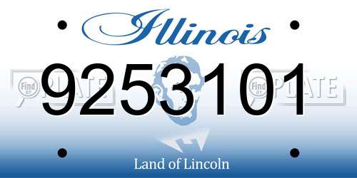9253101 Illinois License Plate