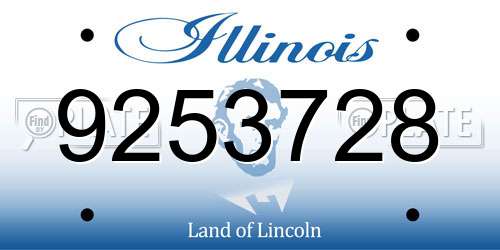 9253728 Illinois License Plate