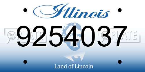 9254037 Illinois License Plate