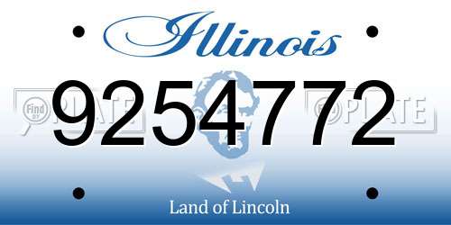 9254772 Illinois License Plate