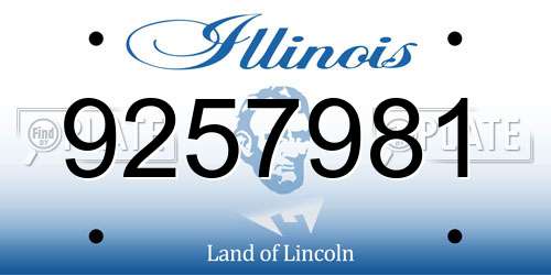 9257981 Illinois License Plate