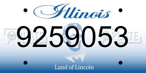 9259053 Illinois License Plate