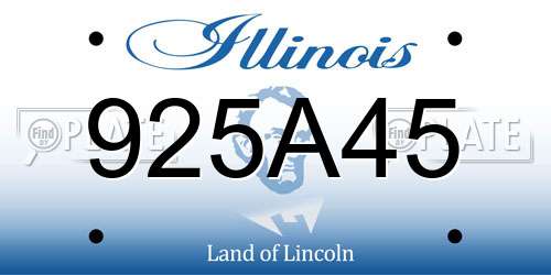 925A45 Illinois License Plate