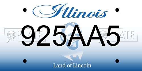 925AA5 Illinois License Plate