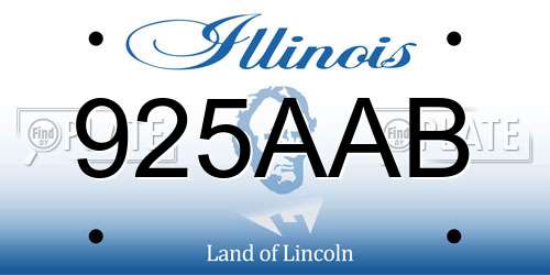 925AAB Illinois License Plate