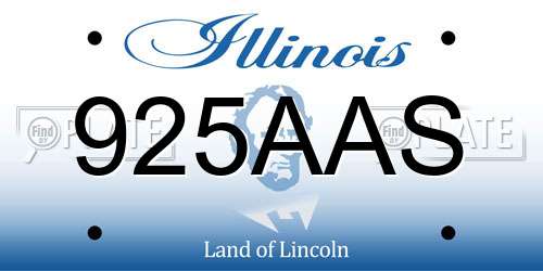 925AAS Illinois License Plate