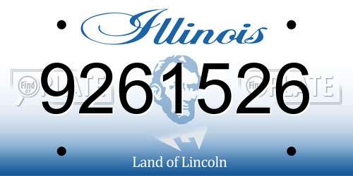 9261526 Illinois License Plate