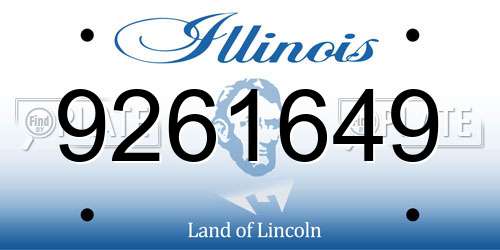 9261649 Illinois License Plate