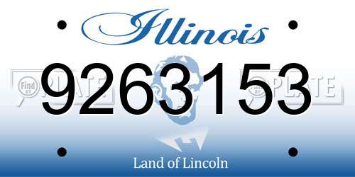 9263153 Illinois License Plate