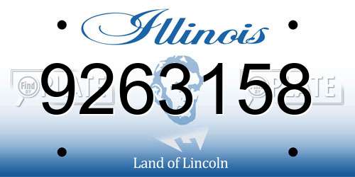 9263158 Illinois License Plate