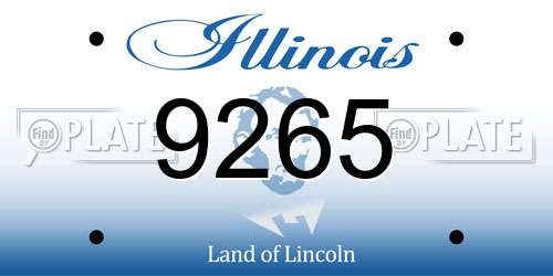 9265 Illinois License Plate