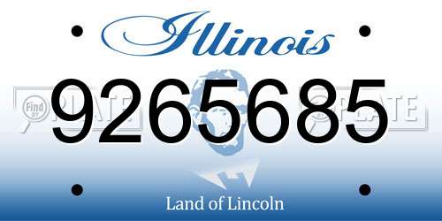 9265685 Illinois License Plate