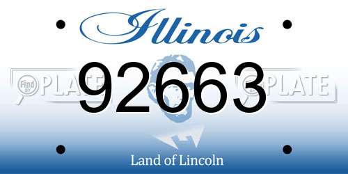 92663 Illinois License Plate