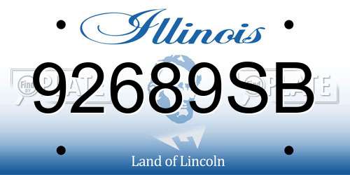 92689SB Illinois License Plate