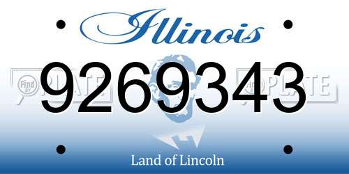 9269343 Illinois License Plate