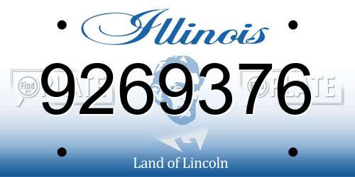 9269376 Illinois License Plate