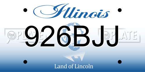 926BJJ Illinois License Plate