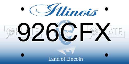 926CFX Illinois License Plate