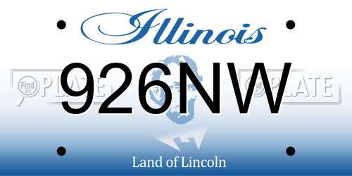 926NW Illinois License Plate