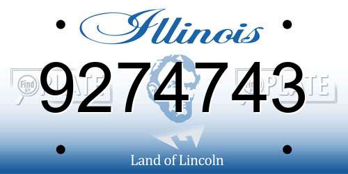 9274743 Illinois License Plate