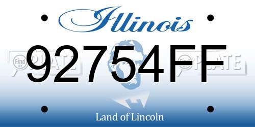 92754FF Illinois License Plate
