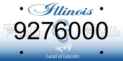 9276000 Illinois License Plate