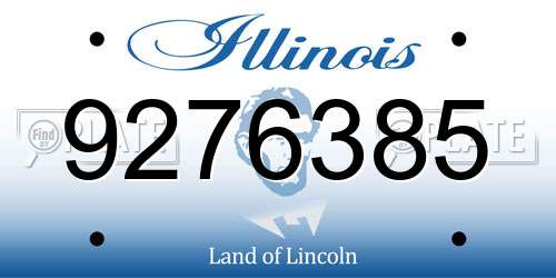 9276385 Illinois License Plate