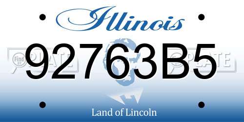 92763B5 Illinois License Plate
