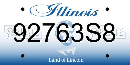 92763S8 Illinois License Plate