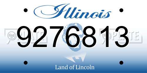 9276813 Illinois License Plate