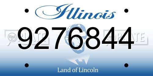 9276844 Illinois License Plate