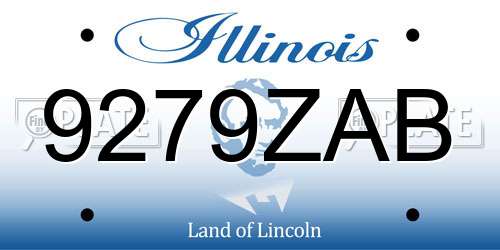 9279ZAB Illinois License Plate