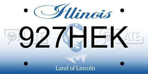 927HEK Illinois License Plate
