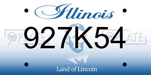 927K54 Illinois License Plate